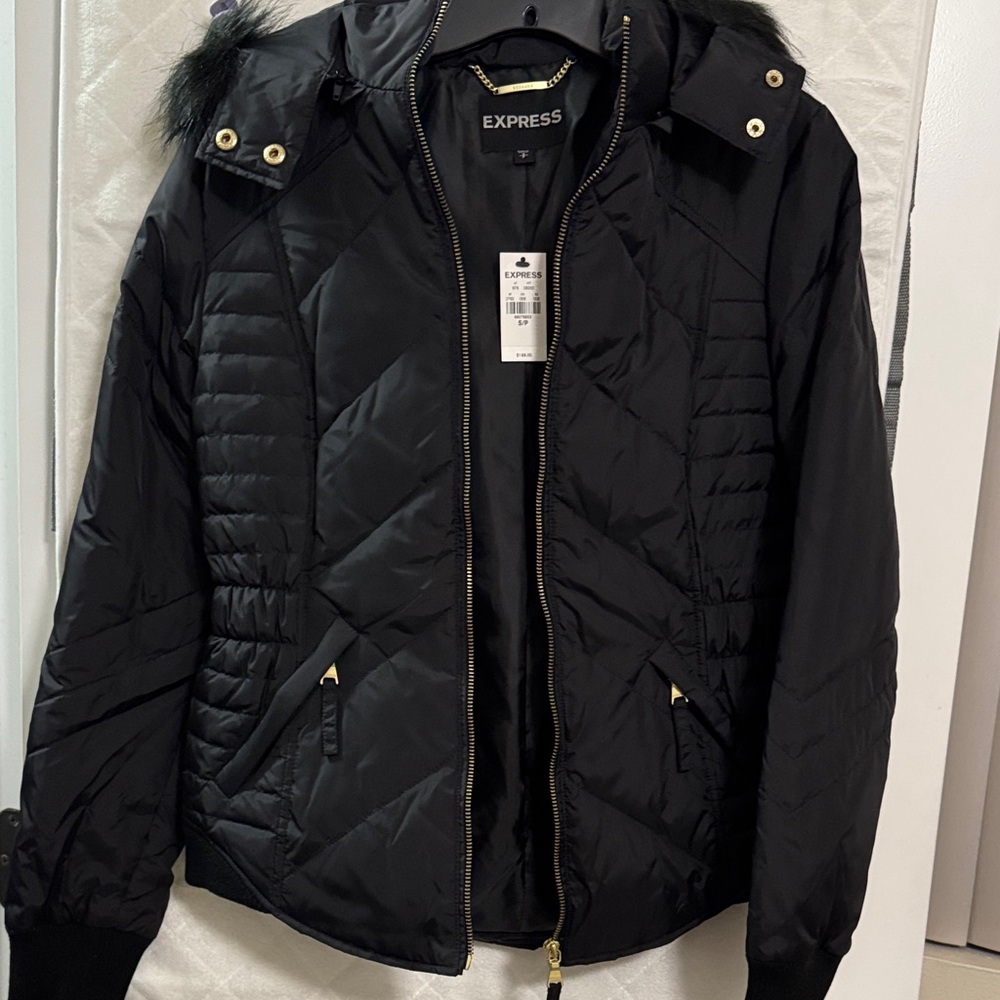 Express Women's Black Quilted Jacket